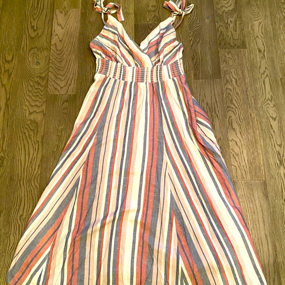 Rebellion Again Striped Spaghetti Strap Maxi Dress